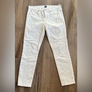 Gap Blue Pin Striped True Skinny Jeans